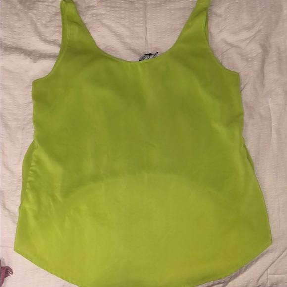 Bebe Neon Green Hi-Low Tank size MED - Picture 3 of 3
